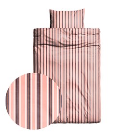 Sengesett 140x220/60x63 cm - Ida - Pink Stripe - bomullssateng 