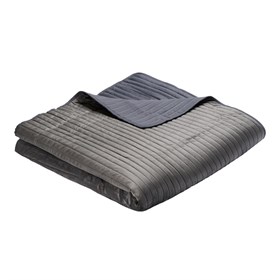 Velour sengeteppe 150x260 cm - Sif - Antrasittgrå